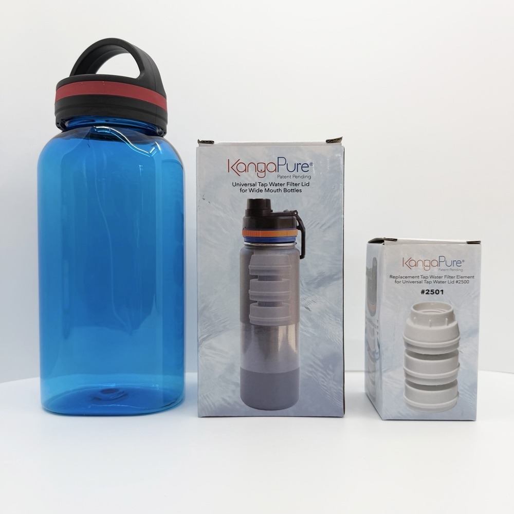 KangaPure Water Filter New 2500 2501 Filters Replacements And Blue Water Bottle